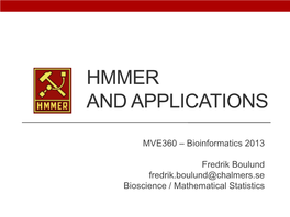 Hmmer and Applications