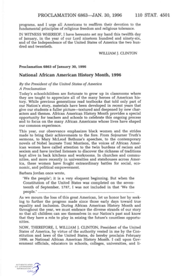 PROCLAMATION 6863—JAN. 30, 1996 110 STAT. 4501 National