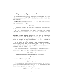 16. Eigenvalues, Eigenvectors II