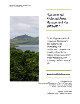 Ngaremlengui State Management Plan