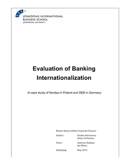 Evaluation of Banking Internationalization