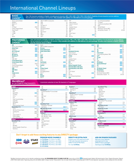 International Channel Lineups