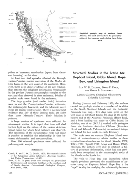 Structural Studies in the Scotia Arc: Elephant Island, Gibbs Island, Hope