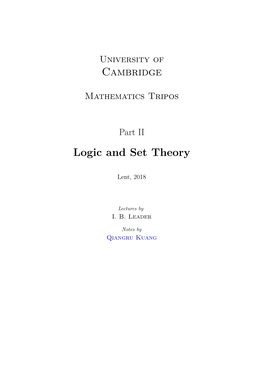 Logic and Set Theory