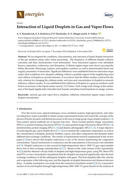 Interaction of Liquid Droplets in Gas and Vapor Flows