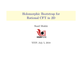 Holomorphic Bootstrap for Rational CFT in 2D