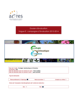 Campagne D'évaluation 2013-2014