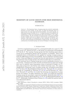 Arxiv:1805.04879V2 [Math.AT] 23 Mar 2021 Rca Oei Ahmtclpyisadtegoer Fmanifolds