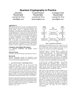 Quantum Cryptography in Practice Chip Elliott Dr