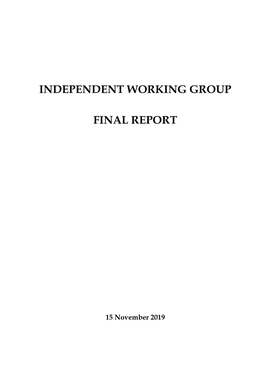 Independent Working Group Final Report