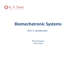 Biomechatronic Systems