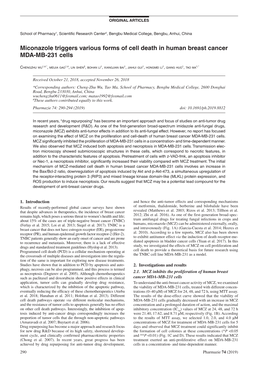 Miconazole Triggers Various Forms of Cell Death in Human Breast Cancer MDA-MB-231 Cells