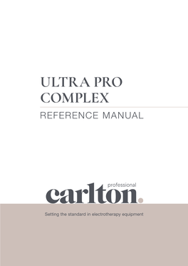 Ultra Pro Complex Reference Manual