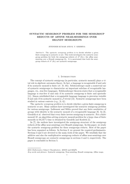 Syntactic Semigroup Problem for the Semigroup Reducts of Affine Near-Semirings Over Brandt Semigroups