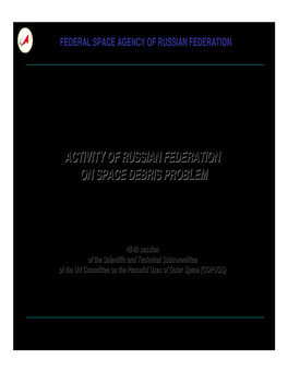 Activity of Russian Federation on Space Debris Problem