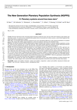 The New Generation Planetary Population Synthesis (NGPPS) IV