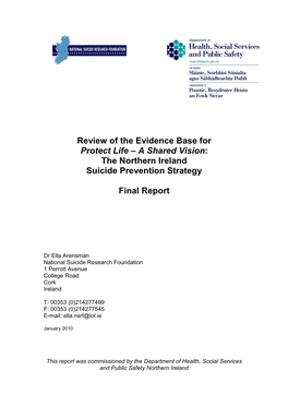 Review of the Evidence Base for Protect Life – a Shared Vision: The