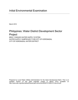 Initial Environmental Examination Philippines