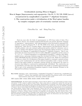 Arxiv:2002.11868V1 [Math.AG] 27 Feb 2020 Supersymmetric Gauge Theory; Chiral Map, Nonlinear Sigma Model MSC Number 2020: 14A22, 16S38, 58A50; 14M30, 81T60, 83E50