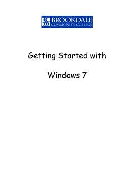 GETTING STARTED with WINDOWS 7 Index