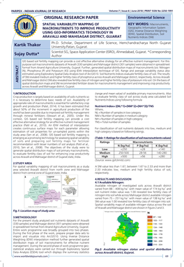 ORIGINAL RESEARCH PAPER Kartik Thakor Sujay Dutta*