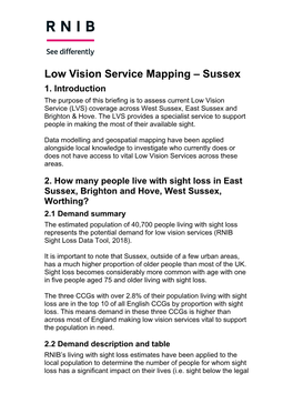 Low Vision Service Mapping – Sussex 1
