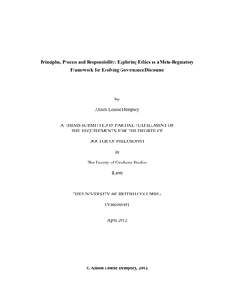 Exploring Ethics As a Meta-Regulatory Framework for Evolving Governance Discourse By