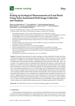 Scaling up Ecological Measurements of Coral Reefs Using Semi-Automated Field Image Collection and Analysis