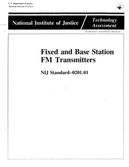 Fixed and Base Station FM Transmitters: NIJ Standard-0201.01