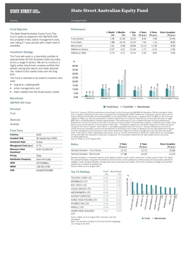 Fact Sheet:State Street Australian Equity Fund, Jul2020