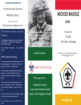 Wood Badge Brochure