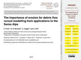 The Importance of Erosion for Debris Flow Runout Modelling
