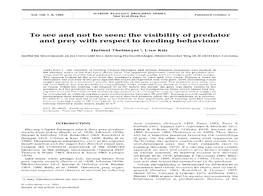 The Visibility of Predator and Prey with Respect to Feeding Behaviour