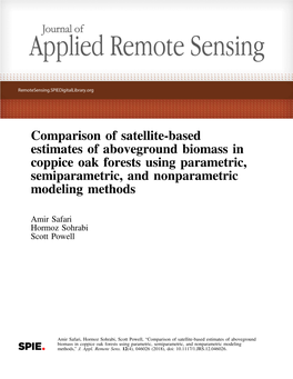 Comparison of Satellite-Based Estimates of Aboveground Biomass in Coppice Oak Forests Using Parametric, Semiparametric, and Nonparametric Modeling Methods