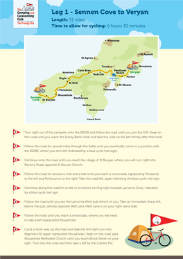 Sennen Cove to Veryan Length: 51 Miles Time to Allow for Cycling: 6 Hours 30 Minutes