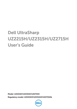 Dell Ultrasharp UZ2215H/UZ2315H/UZ2715H User's Guide