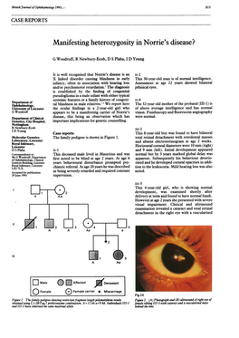 Manifesting Heterozygosity in Norrie's Disease?