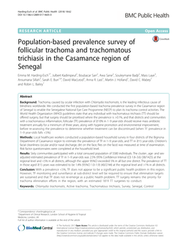 Population-Based Prevalence Survey of Follicular Trachoma and Trachomatous Trichiasis in the Casamance Region of Senegal Emma M