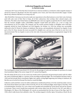 A 65-Cent Graf Zeppelin on Postcard