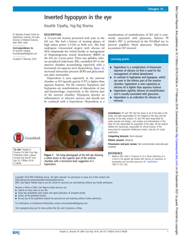 Inverted Hypopyon in the Eye Koushik Tripathy, Yog Raj Sharma