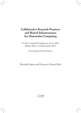 Collaborative Research Practices and Shared Infrastructures for Humanities Computing
