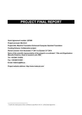 Matecat Final Report