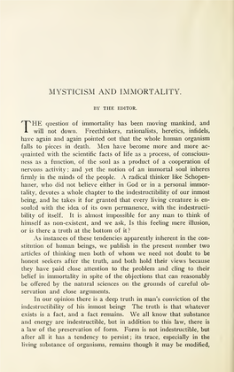 Mysticism and Immortality