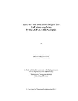 Structural and Mechanistic Insights Into RAF Kinase Regulation by the KSR/CNK/HYP Complex