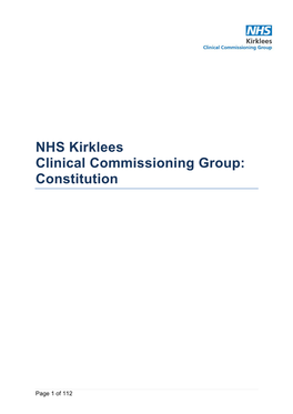 Kirklees CCG Constitution