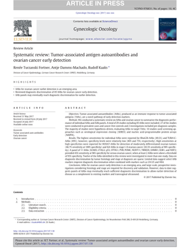 Tumor-Associated Antigen Autoantibodies and Ovarian Cancer Early Detection