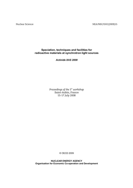 Speciation, Techniques and Facilities for Radioactive Materials at Synchrotron Light Sources