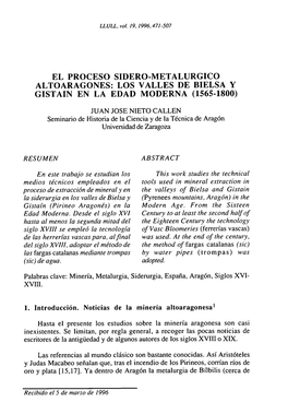 Los Valles De Bielsa Y Gistain En La Edad Moderna (1565-1800)