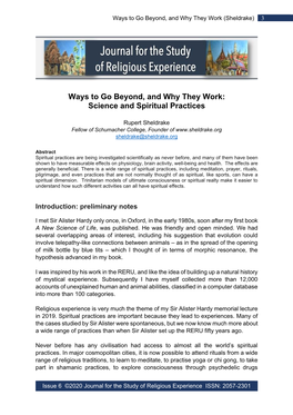 Science and Spiritual Practices