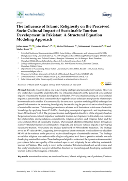 The Influence of Islamic Religiosity on the Perceived Socio-Cultural Impact of Sustainable Tourism Development in Pakistan